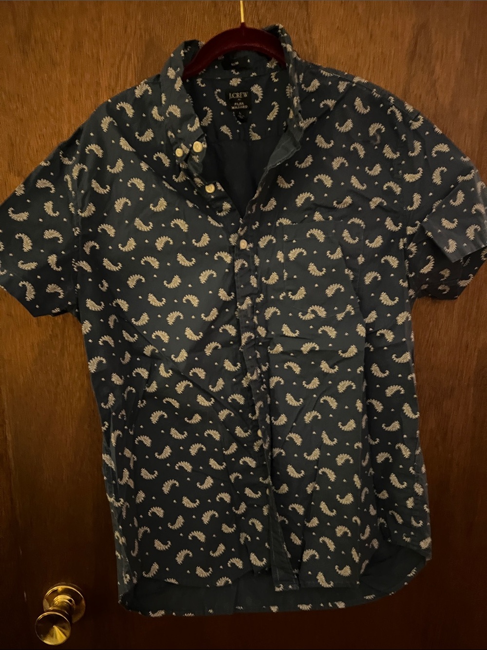 Mens short sleeve Jcrew slim flex washed large slim fit